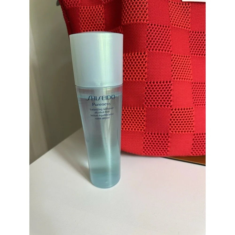 NIB Shiseido Pureness Balancing Softener Alcohol + Bonus Red Tote Discontinued